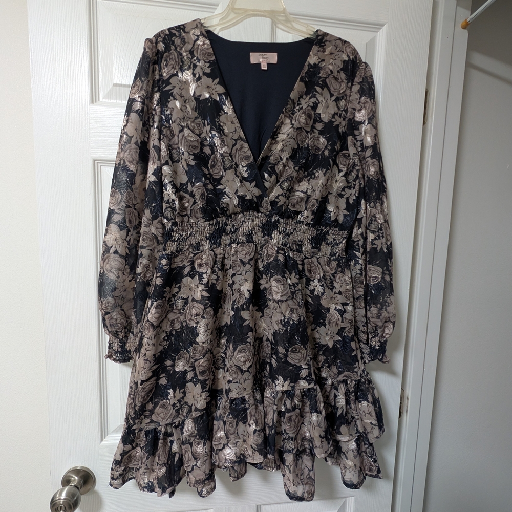 Dizzy Lizzy Floral Long Sleeve Dress - Stitch Fix - Size XL